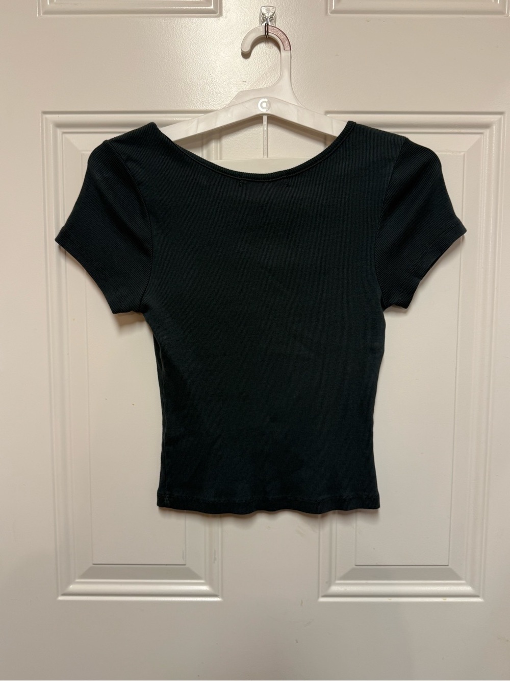 Daydreamer Free People Empress Ribbed Baby Tee Black Bohemian Indie Sleaze Large - Picture 6 of 8